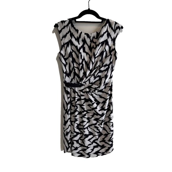 Armani Exchange, Woman Size OP, Black & White zebra Print Dress, A|X, Sleeveless - Picture 1 of 9